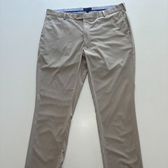 Peter Millar Crown Crafted Performance Stretch Pants Men’s 38x32 Golf Khaki Oat - Picture 1 of 4